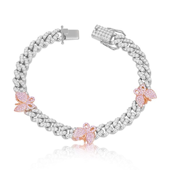10 MM Tri-Butterfly Anklet - Picture 1 of 1